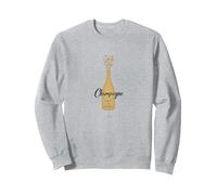 El champán es Siempre la Respuesta: celebración Elegante Sudadera, Unisex para Adultos, Gris Jaspeado, S