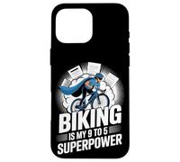 El ciclismo es mi viaje en bicicleta de superpotencia de 9 a 5 Carcasa para iPhone 16 Pro Max