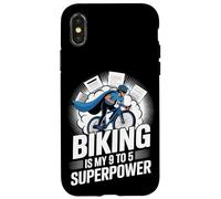 El ciclismo es mi viaje en bicicleta de superpotencia de 9 a 5 Carcasa para iPhone X/XS