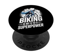El ciclismo es mi viaje en bicicleta de superpotencia de 9 a 5 PopSockets PopGrip Adhesivo