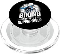 El ciclismo es mi viaje en bicicleta de superpotencia de 9 a 5 PopSockets PopGrip para MagSafe