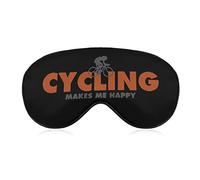 El ciclismo me hace feliz Máscara para dormir con correa ajustable Cubierta suave para los ojos Blackout Blindfold para viajes Relax Nap