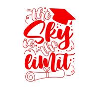 El cielo es el límite, cita motivacional Calcomanías de pared 36x50cm Embellecimiento de paredes Rojo