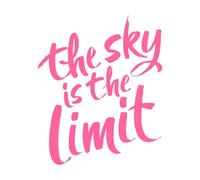 El cielo es el límite frase inspiradora Calcomanías de letras 65.6x79cm No se cae Rosa