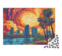 El Cielo está despejado,Colores Brillantes Rompecabezas Sostenibles Estampados para Adultos De Madera De 1000pcs (75x50cm)