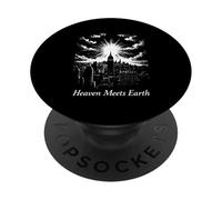 El Cielo se Encuentra con la Tierra Fe Cristiana Jesús Adoración Hijo de Dios PopSockets PopGrip Adhesivo