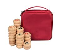 El clásico de la Mesa,Juguete de ajedrez Chino GOF Chinese Chess Set Portable Beechwood Pieces Leather Chessboard 32 pcs Multiple Sizes(4.8cm/1.9in)