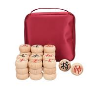 El clásico de la Mesa,Juguete de ajedrez Chino GOF Chinese Chess Set Portable Beechwood Pieces Leather Chessboard 32 pcs Multiple Sizes(3.8cm/1.5in)