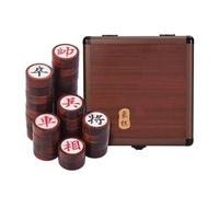 El clásico de la Mesa,Juguete de ajedrez Chino GOF Chinese Chess Xiangqi 2 Player Strategy Game Blood Sandalwood Leather Chessboard(Aluminum Box)
