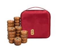 El clásico de la Mesa,Juguete de ajedrez Chino GOF Chinese Xiangqi 2 Player Portable Chess Set Wenge Pieces Leather Board 3.8-5.8cm(5.8cm/2.3in)