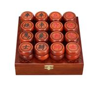 El clásico de la Mesa,Juguete de ajedrez Chino GOF Portable Xiangqi Game Rosewood Pieces Leather Chessboard Storage Box 2 Players 3.8-6.8cm(6.8cm/2.7in)