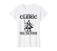 El Clérigo - Diseño de Personajes de rol de fantasía Camiseta gráfica económica, Mujer, Blanco, S