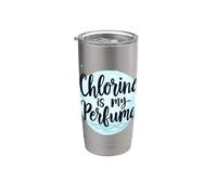 El cloro es mi perfume Piscina Humor nadador Vaso térmico de acero inoxidable de doble pared