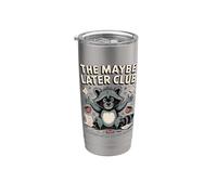 El Club Tal vez Más Tarde Porque Más Tarde Significa Nunca Mapache Vaso térmico de acero inoxidable de doble pared