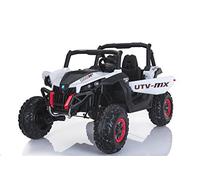 El Coche eléctrico de los niños Nuevo RSX Buggy 2 x 12V Blanco - 2.4Ghz, 4 X Motor, Control Remoto, Dos Asientos, Llave de Encendido, Ruedas de EVA Suave, USB, Tarjeta SD