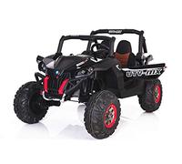 RIRICAR El Coche eléctrico de los niños Nuevo RSX Buggy 2 x 12V Negro - 2.4Ghz, 4 X Motor, Control Remoto, Dos Asientos, Llave de Encendido, Ruedas de EVA Suave, USB, Tarjeta SD