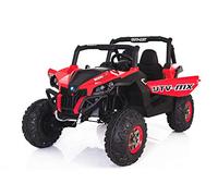 El Coche eléctrico de los niños Nuevo RSX Buggy 2 x 12V Rojo - 2.4Ghz, 4 X Motor, Control Remoto, Dos Asientos, Llave de Encendido, Ruedas de EVA Suave, USB, Tarjeta SD