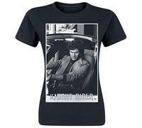 El Coche Fantástico Michael Knight Camiseta Mujer Negro L, 100% algodón, Corte Normal