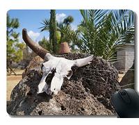 El cojín de ratón de Yanteng CREA para requisitos particulares, cojín de ratón Inspirado de la Cita del cráneo del Oeste Viejo de la Vaca del Desierto del Desierto