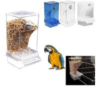 El comedero automático para pájaros es a prueba de derrames y salpicaduras, se puede fijar a la caja de observación de pájaros, transparente, fácil de comer, pájaro a jaula