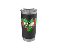 El comercio es mi Cardio Cryptocurrency Day Trading Crypto Heart Vaso térmico de acero inoxidable de doble pared