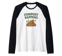 El compost sucede - Jardinería ecológica divertida y linda Camiseta Manga Raglan