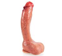 El consolador de silicona XXL ultrarrealista de 26 cm con potente ventosa ofrece a las mujeres la máxima estimulación del punto G, diversión anal e interacción apasionada entre parejas.