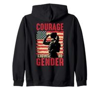 El Coraje no Conoce el Orgullo Militar de género Sudadera con Capucha