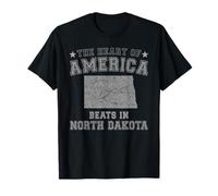 El corazón de América Late en Dakota del Norte Estados Unidos USA Camiseta