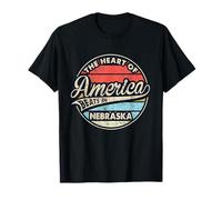 El corazón de América Late en Nebraska Retro USA State Camiseta