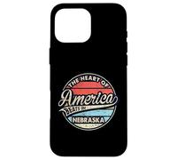 El corazón de América Late en Nebraska Retro USA State Carcasa para iPhone 16 Pro MAX