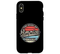 El corazón de América Late en Nebraska Retro USA State Carcasa para iPhone X/XS
