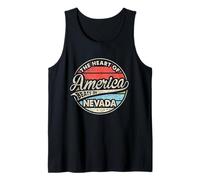 El corazón de América Late en Nevada Retro USA State Camiseta sin Mangas