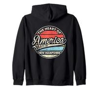 El corazón de América Late en New Hampshire Retro USA State Sudadera con Capucha