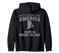 El corazón de América Late en Rhode Island US State USA Sudadera con Capucha