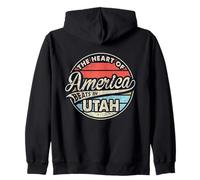 El corazón de América Late en Utah Retro USA State Sudadera con Capucha