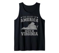 El corazón de América Late en Virginia US State USA Camiseta sin Mangas