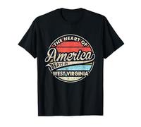 El corazón de América Late en West Virginia Retro USA State Camiseta