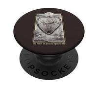 El Corazón de Jesús está Abierto a Toda la Sagrada Devoción Católica PopSockets PopGrip Adhesivo