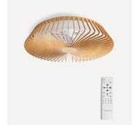 Mantra Iluminación. Modelo HIMALAYA. Ventilador y plafón de techo de 63 cm de diámetro en color madera. Fuente de luz LED 70W 2700K-5000K 4900lm. Ventilador 35W