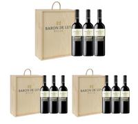 El Coto Estuche madera Regalo 3 botellas Reserva, Vino tinto D.O. Ca. Rioja, Variedad Tempranillo, Fruta y Complejidad, Estuche 3 botellas 750 ml (Paquete de 3)