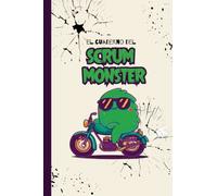 El cuaderno del Scrum Monster - Cuaderno cuadriculado. Cuaderno divertido para Scrum Masters, productividad - Tapa blanda mate - 120 hojas - Medidas 15.24 x 22.86 cm
