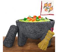 El cuenco original Molcajete Mexicano hecho a mano de auténtica roca de lava en México, molcajete de piedra volcánica, mortero volcánico mexicano, auténtica roca de lava