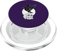 El Cuervo en un cráneo con Luna Llena Edgar Allan PoE Meme PopSockets PopGrip para MagSafe