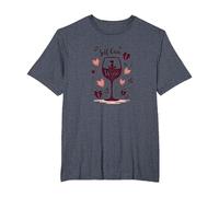 El Cuidado Personal es Vino: Zen Wine Lover Autumn Camiseta, Hombre Tallas Grandes, Azul Jaspeado, 5X Alto