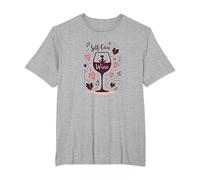 El Cuidado Personal es Vino: Zen Wine Lover Autumn Camiseta, Hombre Tallas Grandes, Gris Jaspeado, 5X Alto