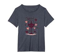 El Cuidado Personal es Vino: Zen Wine Lover Autumn Camiseta, Mujer Tallas Grandes, Azul Jaspeado, 5XL Grande