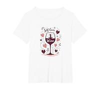 El Cuidado Personal es Vino: Zen Wine Lover Autumn Camiseta, Mujer Tallas Grandes, Blanco, 4XL Grande
