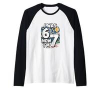 El cumpleaños de 7 años era 6 Ahora Tengo 7 niños Van Gogh Camiseta Manga Raglan