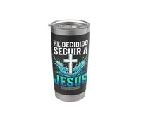 Él Decidido Seguir A Jesús Bautismo Cristiano Español Vaso térmico de acero inoxidable de doble pared